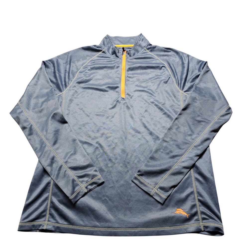 Tommy Bahama Relax Quarter Zip Pullover Mens L Blue Gray TR212885 Activewear